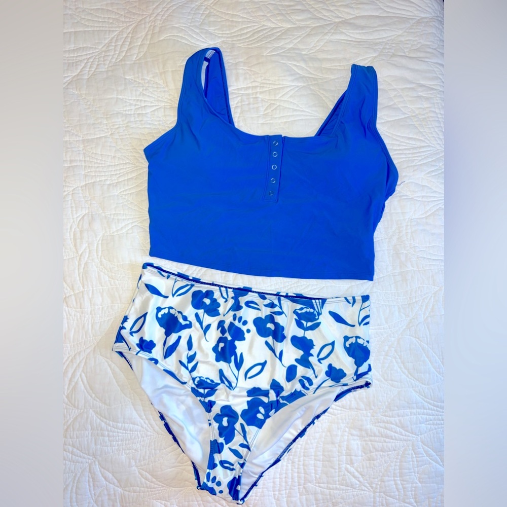 Royal blue and white swimsuit- Brand New
